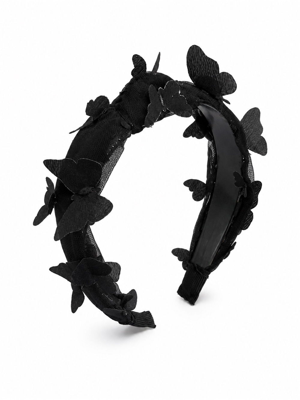Black Butterfly Embellished Headband - Women Accessories
